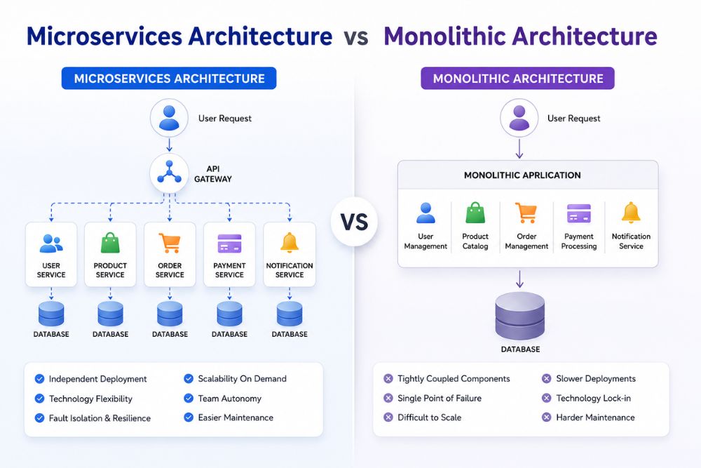 Microservices Architecture vs Monolithic Architecture Key Differences